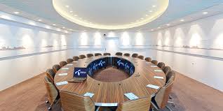 This Is Circle Elliptic Table Style Setup Conference Room Design Office Meeting Room Office Interior Design