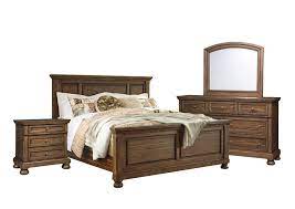 Luxury classic king size wood royal french style bedroom furniture set. Flynnter King Panel Bedroom Set Ivan Smith Furniture