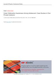 In malaysia, a defamation could be any imputation which may tend to lower someone's image in the eye of the public or to the malaysia's law allows the person who committed defamation to avoid paying damages for an unintentional defamation. Pdf Cyber Defamation Awareness Among Adolescent Case Studies In One Private Institution