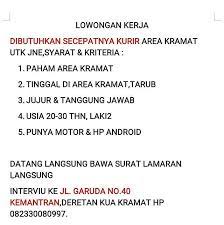 Dan bisa dipastikan jumlah tersebut berikut ini daftar lengkap alamat cabang dan agen jasa pengiriman atau kurir jne se indonesia. Loker Kurir Jne Pemalang Lowongan Jne Jakarta Barat