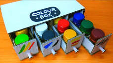 How to make Simple & Easy Painting Colour Box from cardboard ...
