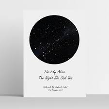 Star Map Perfect Gift For Weddings Births New Baby Birthday