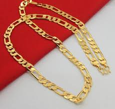 24k Gold Plated Chain Necklace For Men Gold Chains For Men Chains For Men Mens Gold Jewelry
