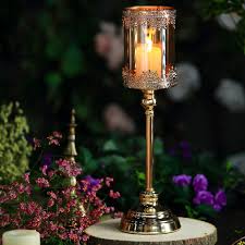 Jd events » san diego wedding & event design long stem glass. Efavormart 17 Tall Gold Metal Pillar Votive Candle Holder With Hurricane Glass Cover For Weddings Birthday Parties Candles Holders Home Decor Guardebem Com