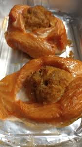 When thinking up new salmon recipes, we look for inspiration every where, even the local costco. Smoked Salmon With A Seafood Stuffing Thanks Costco Store Bought Or Not It Turned Out Amazing Food Food Store Seafood