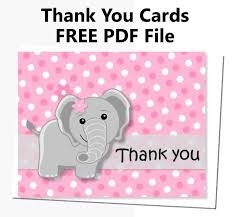 You can have it for free! Free Printable Download Pink Elephant Thank You Cards Bcpaperdesigns Baby Shower Thank You Cards Baby Thank You Cards Thank You Cards