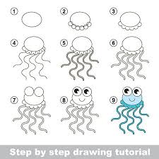 Paso A Paso Tutorial De Dibujo Juego Visual Para Los Ninos Como Dibujar Un Lindo De Los Pescados Ilustraciones Vectoriales Clip Art Vectorizado Libre De Derechos Image 51115787 En el paso tres agregas detalles del hocico, ojos, cola y las patas que están del otro lado. paso tutorial de dibujo juego visual
