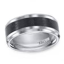 Previously Owned Triton Men S 9 0mm Comfort Fit Black Ceramic Inlay Wedding Band In Tungsten Zales Jewelry Inventory Tungsten Wedding Bands Wedding Bands