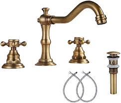 Ggstudy 8 Inch 2 Handles 3 Holes Widespread Bathroom Sink Faucet Antique Brass Bathroom Vanity Faucet B In 2020 Antique Brass Faucet Bathroom Sink Faucets Sink Faucets