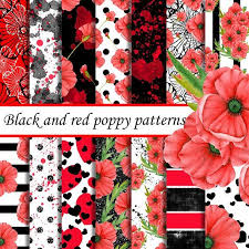 Black And Red Pattern Design Red And Black Poppy Paper Red Poppies Black Poppy Poppies