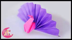 Apprenez comment faire un origami en forme de singe. Origami Le Paon En Papier Plie Youtube