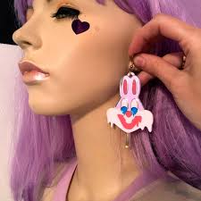 Melty Bugs Bunny Ice Cream Popsicle Cartoon Earrings, Laser Cut Acrylic,  Plastic Jewelry
