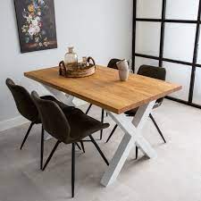 Check spelling or type a new query. Julia Oak Dining Table With White Metal X Legs