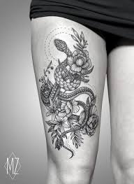 Maybe you would like to learn more about one of these? Floral Snake Thigh Tattoo By Mantas Joining Marked One Tattoo In Oct 2019 Skull Thigh Tattoos Snake Thigh Tattoo Snake Thigh Tattoos