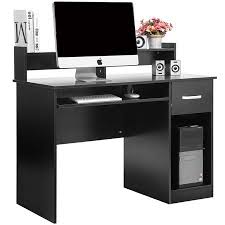 Ktaxon Wood Computer Desk Office Black Laptop Pc Work Table Home Drawer Keyboard Tray Walmart Com In 2020 Wood Computer Desk Office Desk Desk