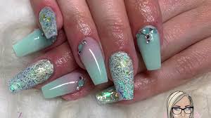 The most common mint acrylic nails material is plastic. Collaboration With Liz Guild Mint Green Acrylic Nails Coffin Nails Glow In The Dark Youtube