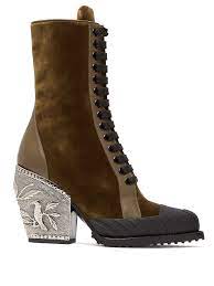Rylee Embellished Heel Velvet Ankle Boots Chloe Matchesfashion Uk Silver Ankle Boots Velvet Ankle Boots Designer Ankle Boots