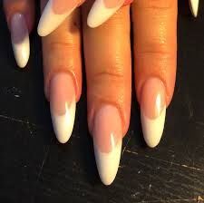 Black And White Almond Shaped Nails Pink And White Almond Shaped L P Nails French Nails Trendy Nails Stiletto Nails Designs