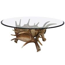 Real antler moose coffee table. Moose Antler Coffee Table At 1stdibs