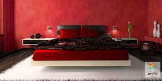 دهانات غرف نوم احمر وابيض Location Design Net