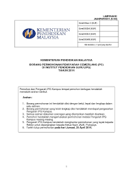 Permohonan ke program ijazah sarjana muda perguruan (pismp) di institut pendidikan guru (ipg) ambilan 2019 dibuka permohonan & kemasukan ke institut pendidikan guru (ipg) 2019 untuk calon guru pismp lulusan spm • terbuka untuk seluruh negeri | tarikh tutup: Borang Pc