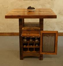Reclaimed Barnwood Pub Table With Wine Cabinet Rustic Furniture Rustic Furniture Diy Dining Table In Kitchen Rustic Furniture