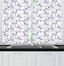 ambesonne anchor kitchen curtains, hand