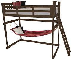 Double comforter duvet cover sateen stripe cedar brick red 350tc company store. Pine Wood Mission Twin Loft Bed Frame With Hammock