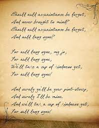 By extension, it is also sung at funerals, graduations, and as a farewell or ending to other occasions. The Road To Here For Auld Lang Syne Auld Lang Syne Lyrics Auld Lang Syne Auld