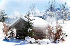 Small Wooden Alpine Shed In Tirol Mountain Shed And Landscape Covered In Winter Snow North Tyrol Austria