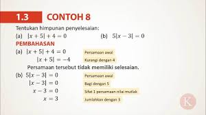 Contoh Soal Nilai Mutlak Beserta Jawabannya Berbagai Contoh