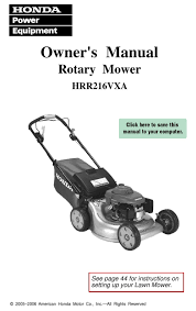 Shop manual this manual covers. Honda Hrr216vxa Owner S Manual Pdf Download Manualslib