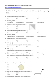 Contoh soal matematika kelas 3 sd tahun 2020/2021 semester 1,2 & kunci jawabannya/cara penyelesaiannya, perkalian soal matematika kelas 3. Pdf Soal Uts Matematika Kelas 3 Sd Ktsp Semester 2 Pimpinan Cabang Pemuda Muhammadiyah Weru Academia Edu