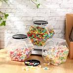 Plastic Cookie Jar 4-Pack Hexagon Plastic Candy Jars With Lids - 30oz Clear  Kitchen Storage Containers Candy Containers With Lids