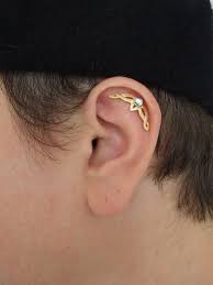 Gold Celtic Cartilage Earring Gemstone Helix Gold Etsy Diamond Shape Earrings Ear Cuff Jewelry Gold Cartilage Earrings