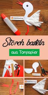 Storch Basteln Zum Geburt Einfache Anleitung Karten Basteln Geburt Geschenke Zur Geburt Basteln Geschenke Zur Geburt