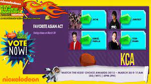 The 28th annual nickelodeon kids' choice awards was held on march 28, 2015, at the forum in inglewood, california and hosted by nick jonas. Nickelodeon Kids Choice Award 2015 Favorite Asian Act Youtube