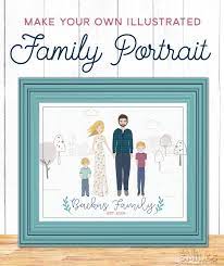 Make Your Own Illustrated Family Portrait No Drawing Skills Required Where The Smiles Have B In 2021 Illustrated Family Portrait Family Illustration Family Sketch
