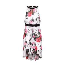 Abito joseph ribkoff , giacchina, abito drappeggiato. Joseph Ribkoff Abito A Fiori Smanicato Con Voulant Donna Bianco Nero Rosa Mascheroni Moda
