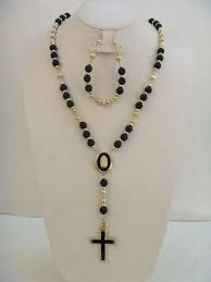 Juego De Rosario Y Pulsera Hecho Con Oro Laminado De 14k Y Caucho Importado 10mm Super Precio 990 Env Joyeria Religiosa Collares Elegantes Collar Bisuteria