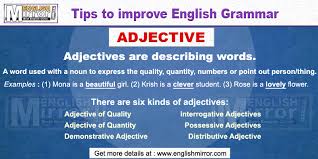 For this reason, we often use the verb 'to be' when using adjectives. Adjectives Describing Words For Attributive And Predicative Use English Mirror