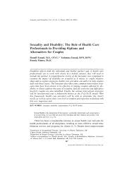 Analingus, or rimming, has grown in practice thanks to people wanting to engage in a sexual behavior that's a little taboo. Pdf Sexuality And Disability The Role Of Health Care Professionals In Providing Options And Alternatives For Couples