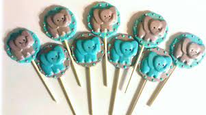 Elephant Baby Shower Theme Chocolate Lollipops