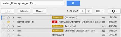 Size For Example Size 512000 Larger Smaller Examples Smaller 1m Larger 500k Older Than Newer Than Older Than 2y Search Operators My Bookmarks Gmail