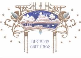 Happy Birthday Art Nouveau Postcard Happy Birthday Art Vintage Greeting Cards Vintage Cards