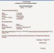 Surat Keterangan Kerja Surat Pengusaha Tanda