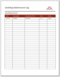 We have included an example plan (in this case for a cnc machine. Building Maintenance Log Templates Word Excel Templates