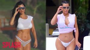 Image result for images of kim and kourtney kardashian bikinis