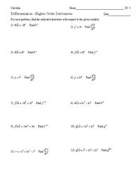 Derivatives definition and notation if yfx then the derivative is defined to be 0 lim h fx h fx fx h. Calculus Differentiation Higher Order Derivatives By Virshup Education