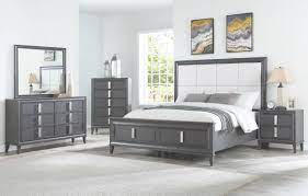 The athena bedroom shines with its high gloss polyester finish and clever details. Alpine Furniture Lorraine 4 Piece Storage Bedroom Set In Dark Grey